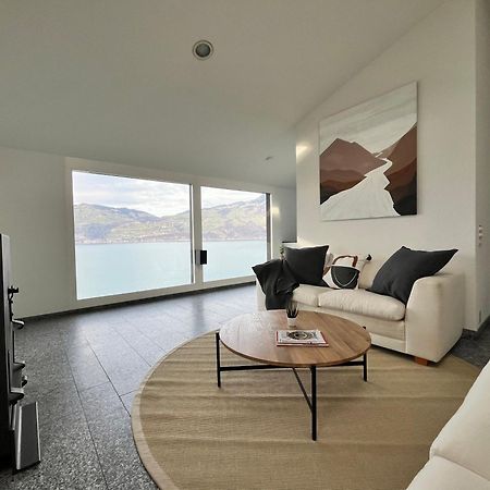 Wohnung Mit Grossartiger Seesicht Und Balkon Spiez Kültér fotó