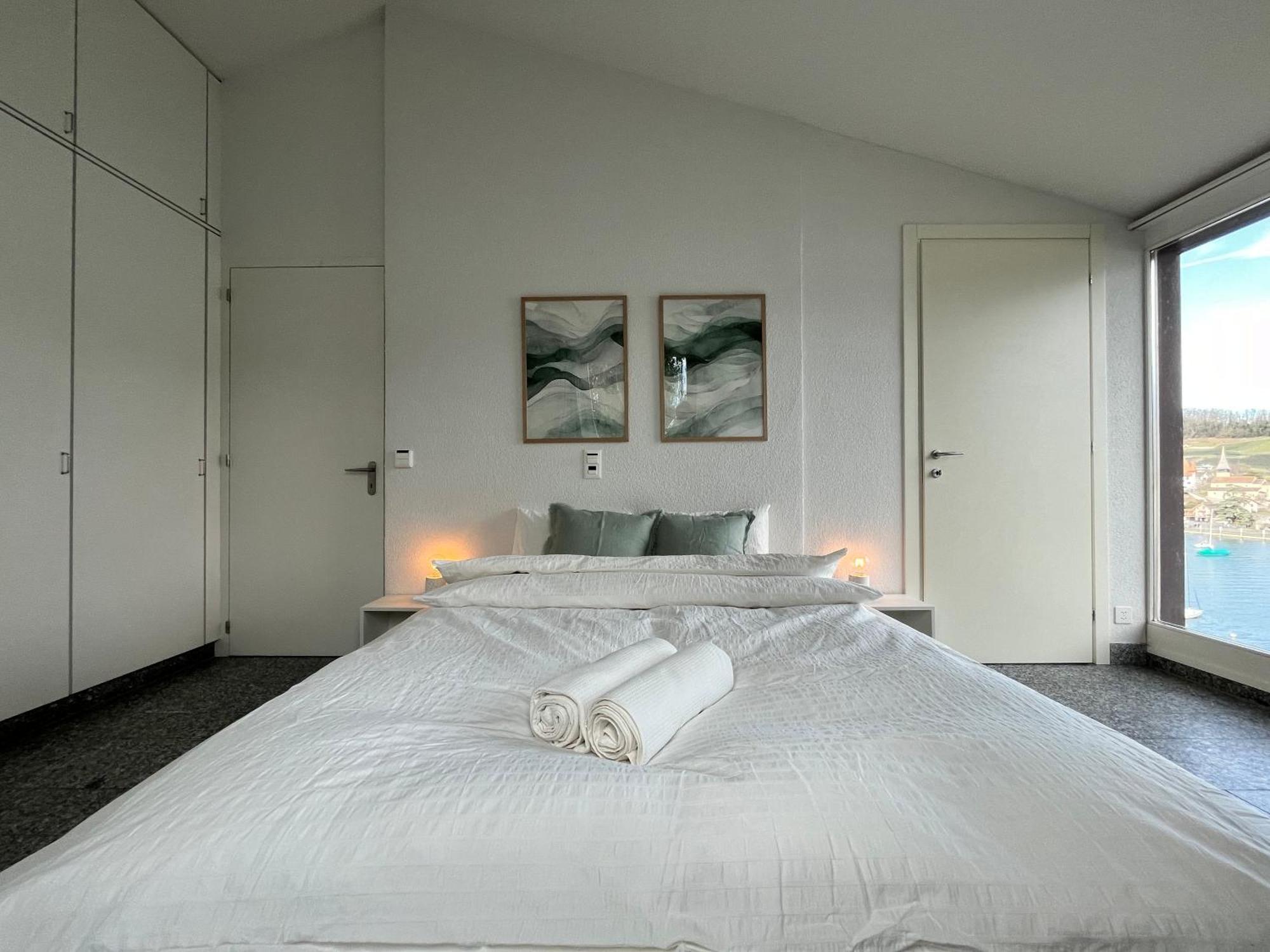 Wohnung Mit Grossartiger Seesicht Und Balkon Spiez Kültér fotó
